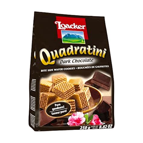 Loacker Quadratini Dark Chocolate Wafer Cookies 250g – Shopifull