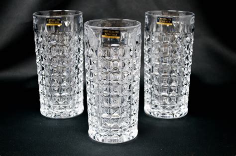 Crystal Glass Water Glasses Set of 6, Highball Glasses 8oz, Cocktail ...