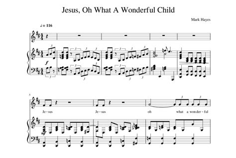 Jesus Oh What A Wonderful Child Sheet Music | Audiolover