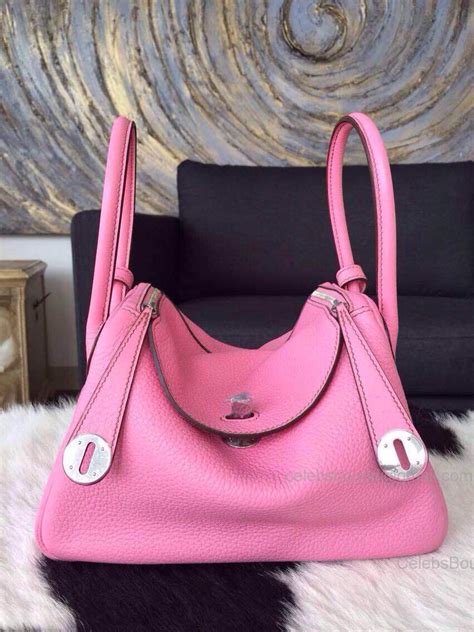 Hermes Lindy 26 Bag in Pink 5P Taurillon Clemence Leather Handstitched