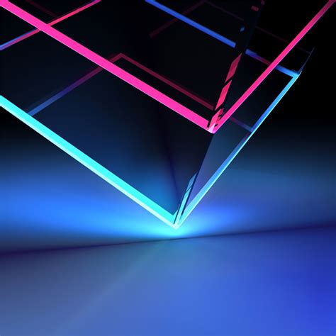 neon cube abstract shapes 4k iPad Pro Wallpapers Free Download