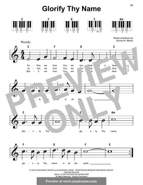 Glorify Thy Name by D. Adkins - sheet music on MusicaNeo