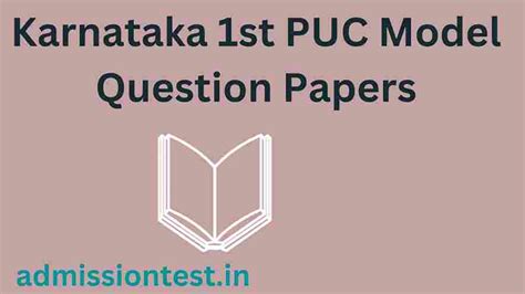 Karnataka 1st PUC Model Question Papers 2023 : All Subject Model Question Papers, Download All ...