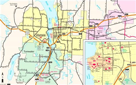 Olympia area road map - Ontheworldmap.com