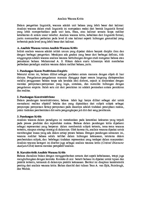 (DOC) Analisis Wacana Kritis | Repa Mustika - Academia.edu