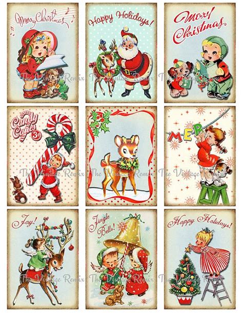 Free Printable 1950's Vintage Christmas Cards - Printable Templates