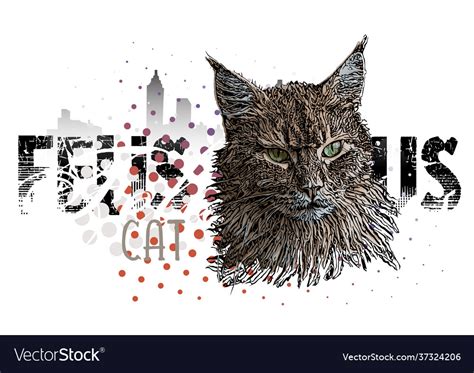 Cat banner on grungy background Royalty Free Vector Image