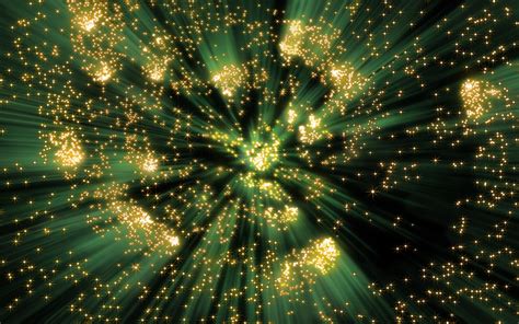 Download Gold Green Abstract Sparkles HD Wallpaper