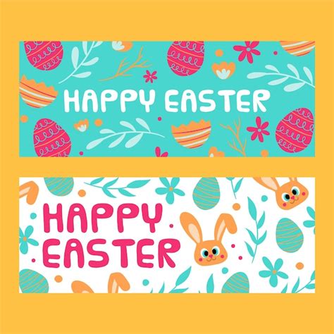 Happy hand drawn easter banner template | Free Vector