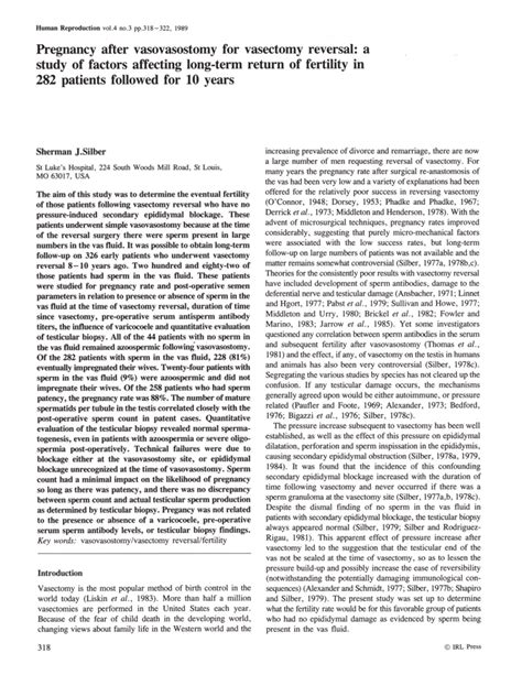 (PDF) Pregnancy after vasovasostomy for vasectomy reversal: A study of factors affecting long ...