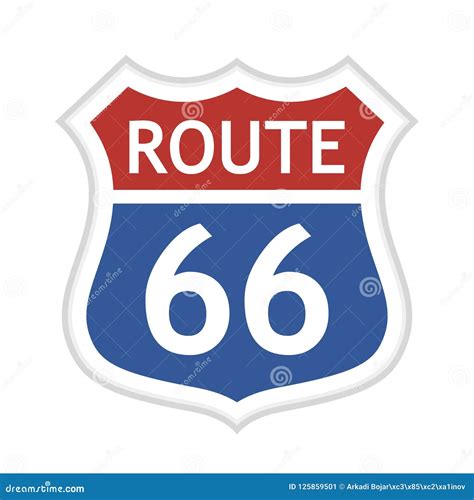 Route 66 vector road sign editorial photo. Illustration of placard - 125859501