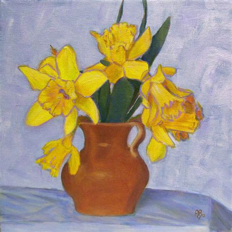 Robie Benve Art: Daffodils - Still Life Acrylic Painting