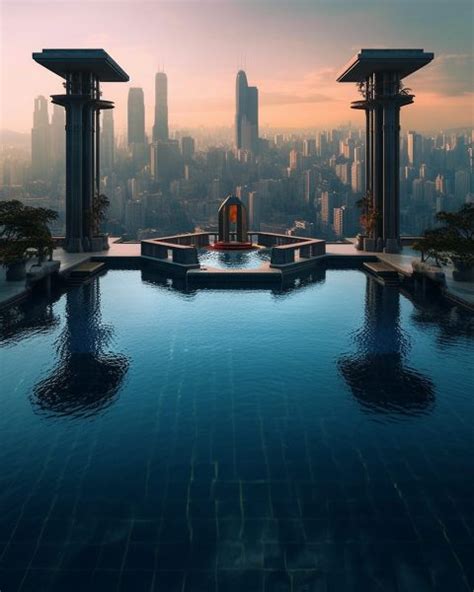 A Rooftop Infinity Pool with a View of the City