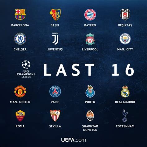 UEFA CHAMPIONS LEAGUE: Teams qualify for round 16. Follows here ...