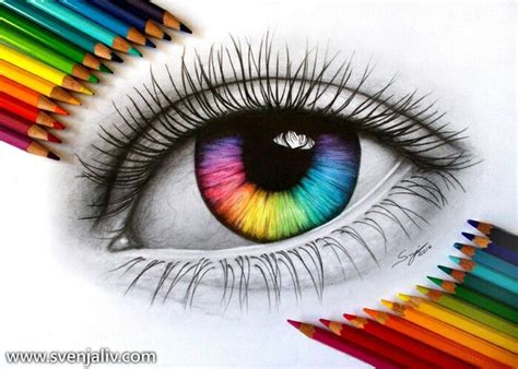 #rainbow #color #eyes Color Pencil Drawing, Pencil Art Drawings, Art Drawings Simple, Colorful ...