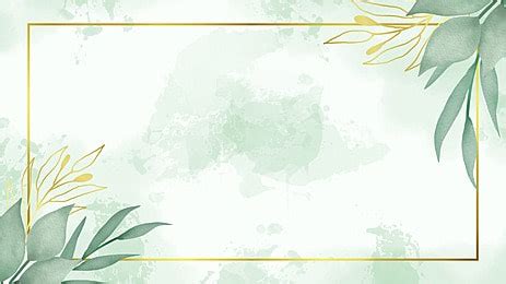 Greenery Wedding Background With Green And Gold Leaves, Wedding ...