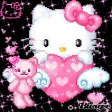 Imagem de PINK HEART HELLO KITTY #129299252 | Blingee.com