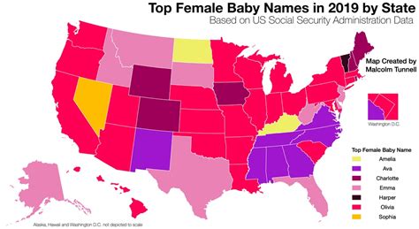 Most popular baby names by U.S. State - Vivid Maps