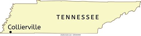 Collierville Town Location On Tennessee Map Stock Vector (Royalty Free ...