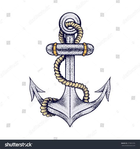 Hand Drawn Ship Sea Anchor Rope Stock Vector (Royalty Free) 277891976 | Shutterstock