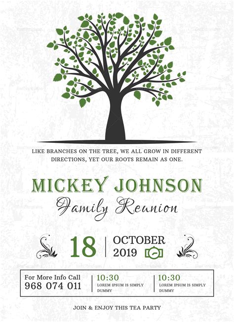 Classic Family Reunion Invitation Design Template in Word, PSD, Publisher