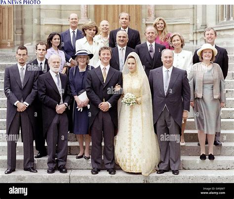 Photo shows family and close friends of the Princess Zahra Aga Khan (front row, 2nd R) with her ...