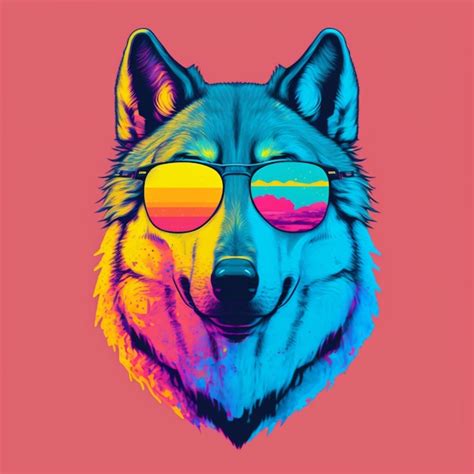 Premium Photo | Wolf with sunglasses