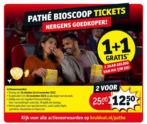 Pathé Bioscoop Tickets 1+1 Gratis Aanbieding bij Kruidvat - 1Folders.nl