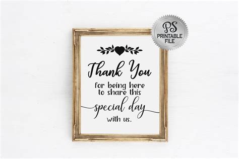 Wedding Thank You Sign PRINTABLE Wedding Sign Thank You - Etsy