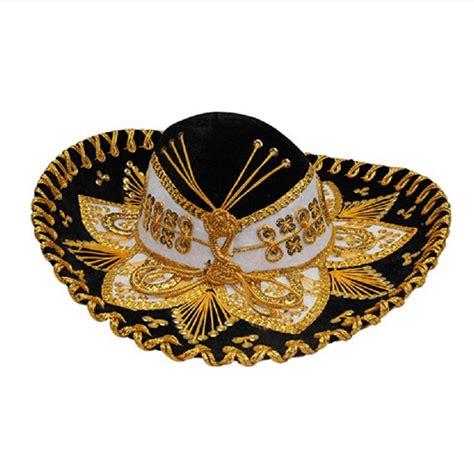 Authentic Mariachi Flowers Style Hat Fancy Premium Mexican Sombrero Charro Hats - Walmart.com ...