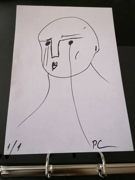 Sad Man Drawing by Cristian Popa | Saatchi Art