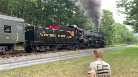 Western Maryland 1309 steam engine July 2022 - YouTube