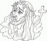 Cross And Crown Of Thorns Coloring Page sketch template