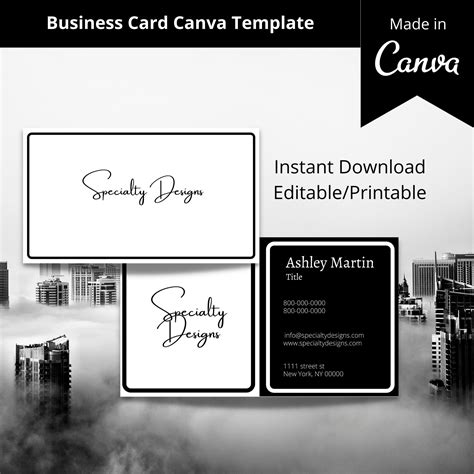 Business Card Template Instant Download Canva Template | Etsy ...