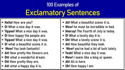 100 Examples of Exclamatory Sentences - EngDic