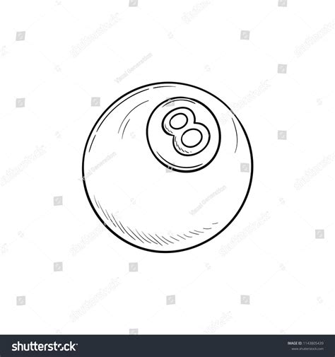 Pool Eight Ball Hand Drawn Outline Stock Vector (Royalty Free) 1143805439 | Shutterstock | Bolas ...