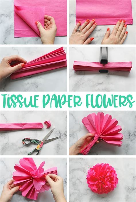 how to make tissue paper flowers with scissors and other things that you can use for crafts