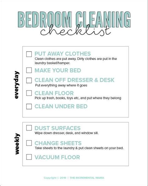 Free Printable Bedroom Cleaning Checklist for Kids | Clean bedroom, Bedroom cleaning checklist ...