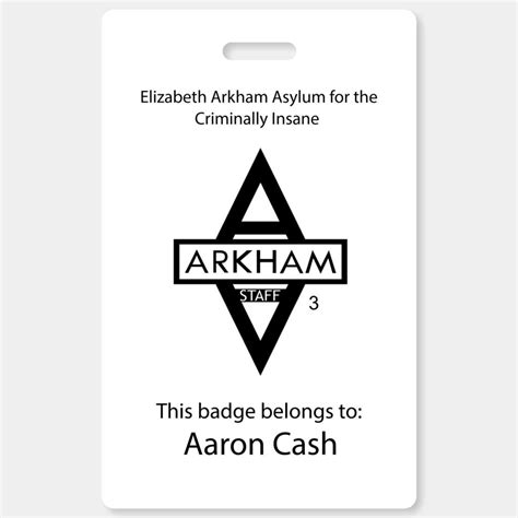 Arkham Asylum Staff ID Badge — DOPPELBADGER