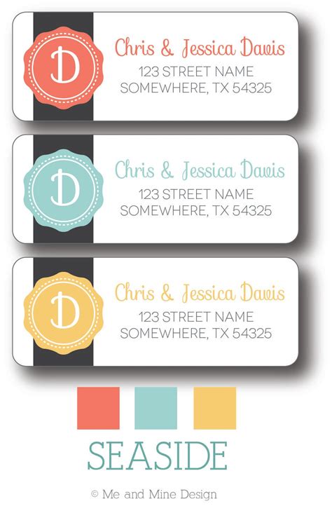 Monogram Return Address Labels - Etsy