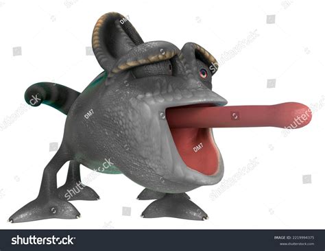 Chameleon Cartoon Tongue Out White Background Stock Illustration 2219994375 | Shutterstock