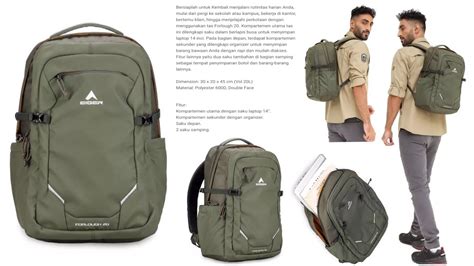 EIGER FORLOUGH 20L LAPTOP💻 14" BACKPACK OLIVE || 910007710 || TAS EIGER 2022 - YouTube