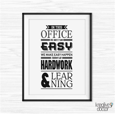 In This Office Wall Art Printable Quote Poster for Office - Etsy | Word wall art, Free printable ...