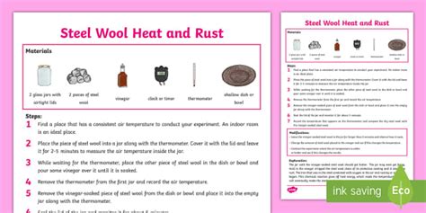 Steel Wool Rust and Heat Science Experiment (Teacher-Made)