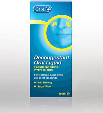 CARE OTC medicines cough & cold decongestant oral solution 30mg 100ml - Care - Cough, Cold & Flu ...