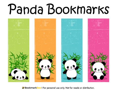 Printable Panda Bookmarks | Free printable bookmarks, Creative bookmarks, Bookmarks kids