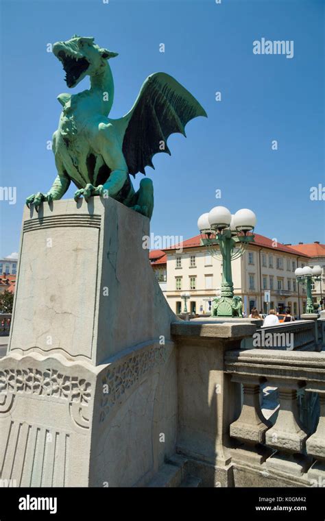 Ljubljana Dragon Bridge Stock Photo - Alamy