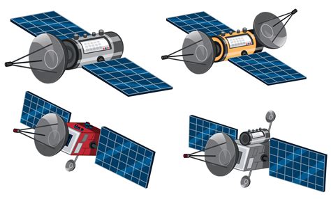 Set of space satellite 294233 Vector Art at Vecteezy