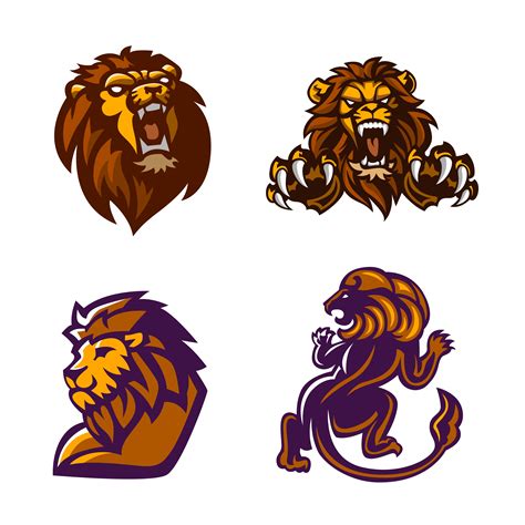 Lion, Mascot logo set 674085 Vector Art at Vecteezy