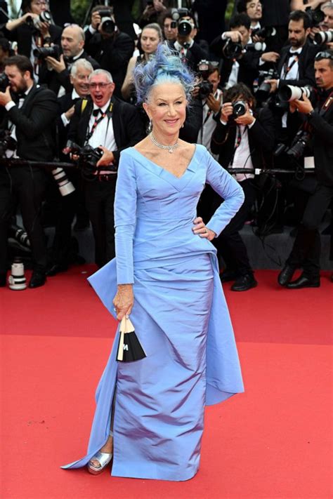 Helen Mirren shows off blue hairdo at Cannes Film Festival - Good ...